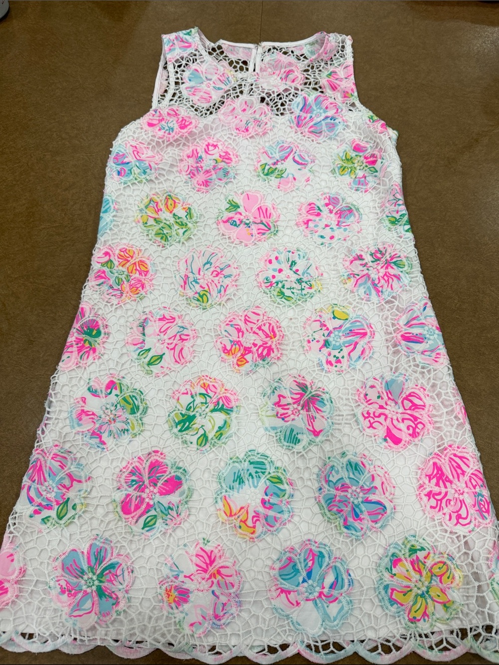 LILLY PULITZER Vivia Shift Dress In Multi Paradise Found Print Flower Lace Sz O